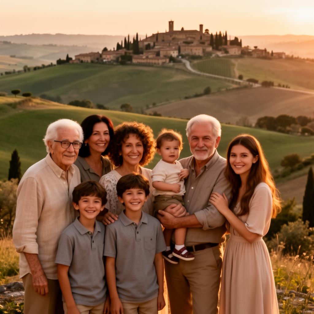 The core team of Tenuta Ginestrelle — the family on a Tuscan hilltop